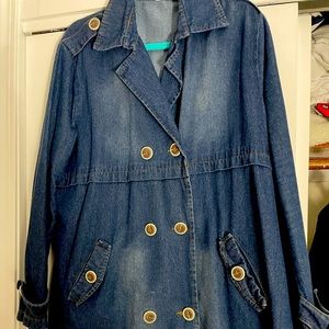 Double breasted denim womens jacket